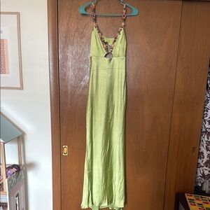 Selfie Leslie Lime Backless Maxi Dress